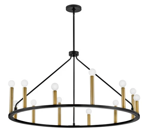 Lark 83159 Lazlo 12 Light 38"W Ring Chandelier - Black - Picture 7 of 9