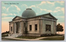 Library San Pedro California Newman Postcard