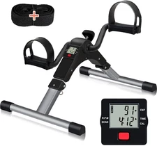 under Desk Bike Pedal Exerciser, Fully Assembled Folding Pedal Exerciser for Arm