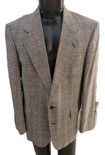 Oscar De La Renta Men s Size 41R Vintage Tweed Style Gray Plaid Blazer