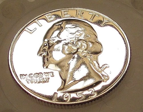 1953  Gem Proof Quarter 90% SILVER EYE CANDY Blazing Mirrored Surfaces #202 ~ 9