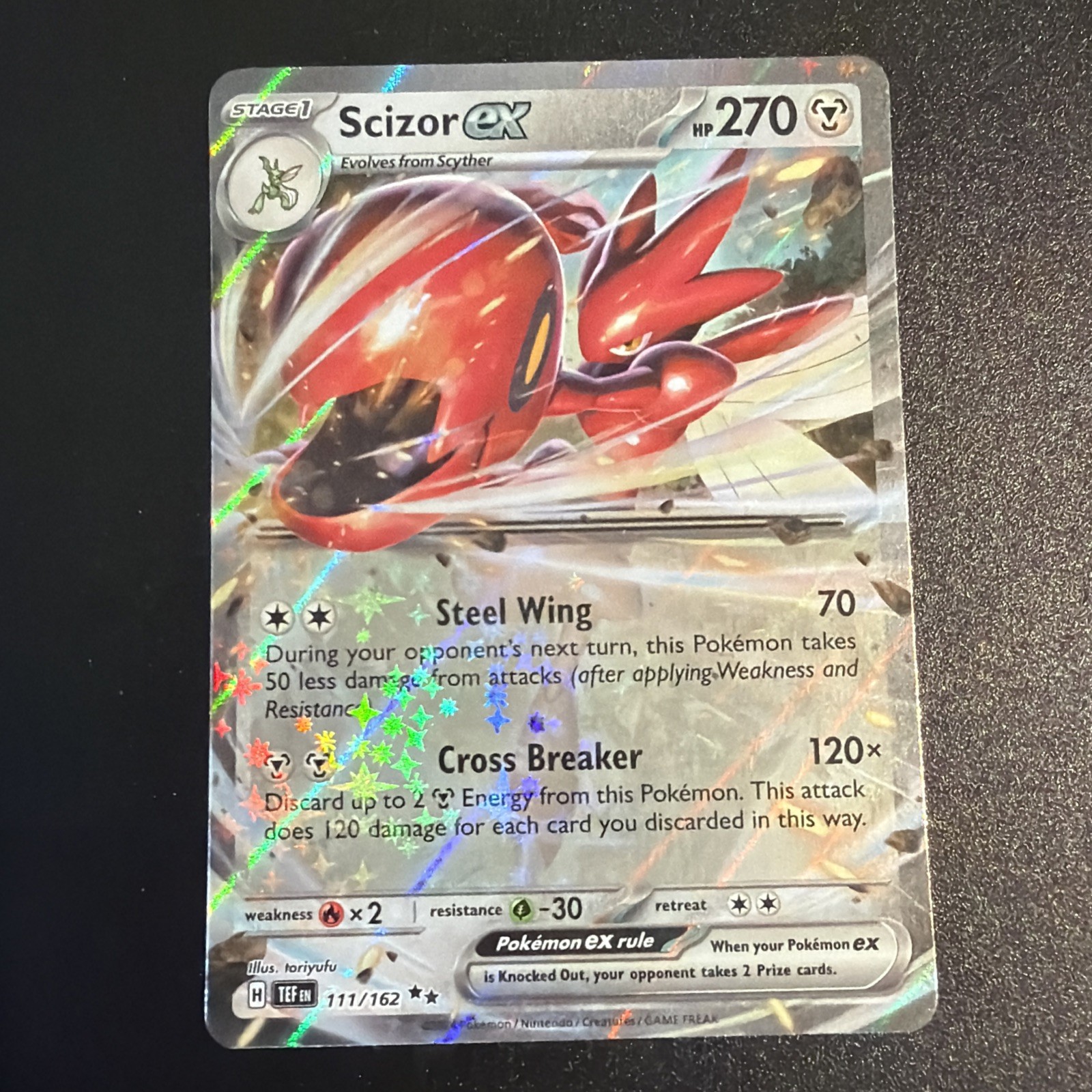 Pokemon TCG Scizor ex 111/162 SV05: Temporal Forces Holo Pokemon TCG