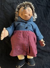 Steif Original Mecki Hedgehog 10  . Germany 1950  s. Red  Blue plaid
