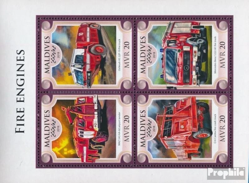 Briefmarken Malediven 2018 Mi 7688-7691 Kleinbogen (kompl. Ausgabe) postfrisch F - Bild 1 von 1