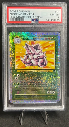 2002 POKEMON LEGENDARY COLLECTION 31/110 NIDOKING REVERSE FOIL PSA 8