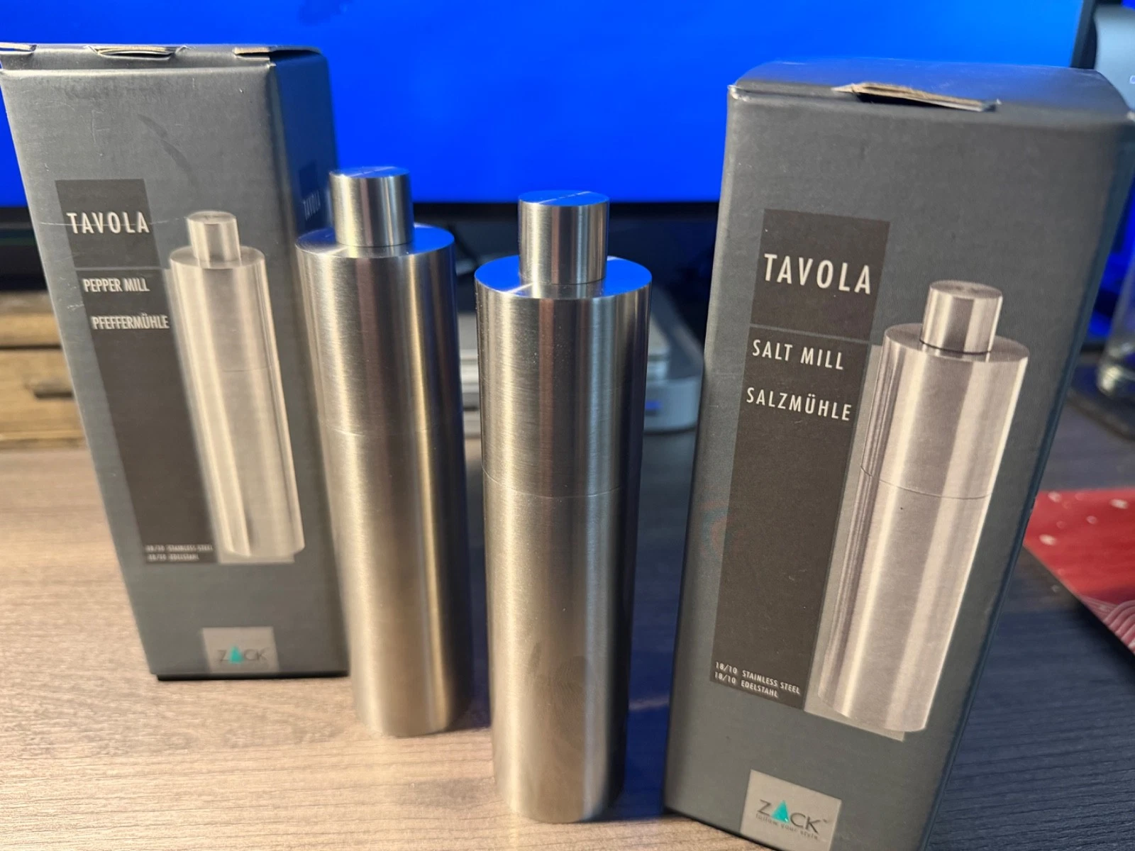 Salt & Pepper Mills Grinders Set Stainless Steel - Touch of Modern IOB