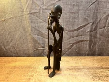 Vintage African Cast Iron/Bronze Metal Tribal Folk Art Figure Sculpture