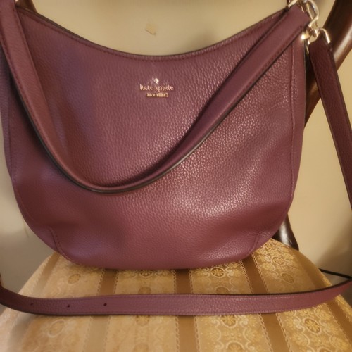 Kate Spade Oakwood Street Leather Hobo Shoulder Bag Plum Berry