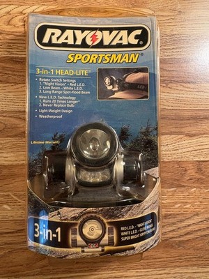 Vintage Rayovac Sportsman 3-in-1 LED Head-Lite, brand new and never used