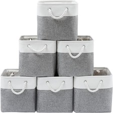 13 x 13 Inch Cube Storage Bins Extra Large Collapsible Fabric Storage Bin 6 Pack