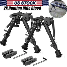 2Sets 6-9''Hunting Rifle Bipod Spring with 360° Picatinny Rail Mount Adapter US
