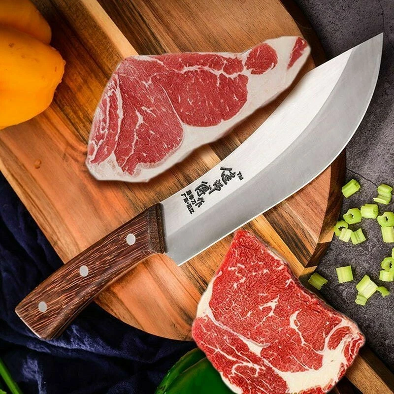 Cleaver Knife Big Butcher Fixed Blade Knife Meat Bone Vegetable Fruit Knife  NEW