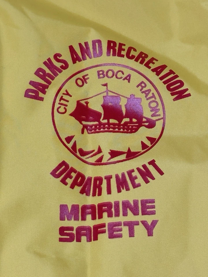 Howe Athletic Boca Marine Safety Jacket Sz L Lined Vtg Boca Raton HR - Image 3 of 4