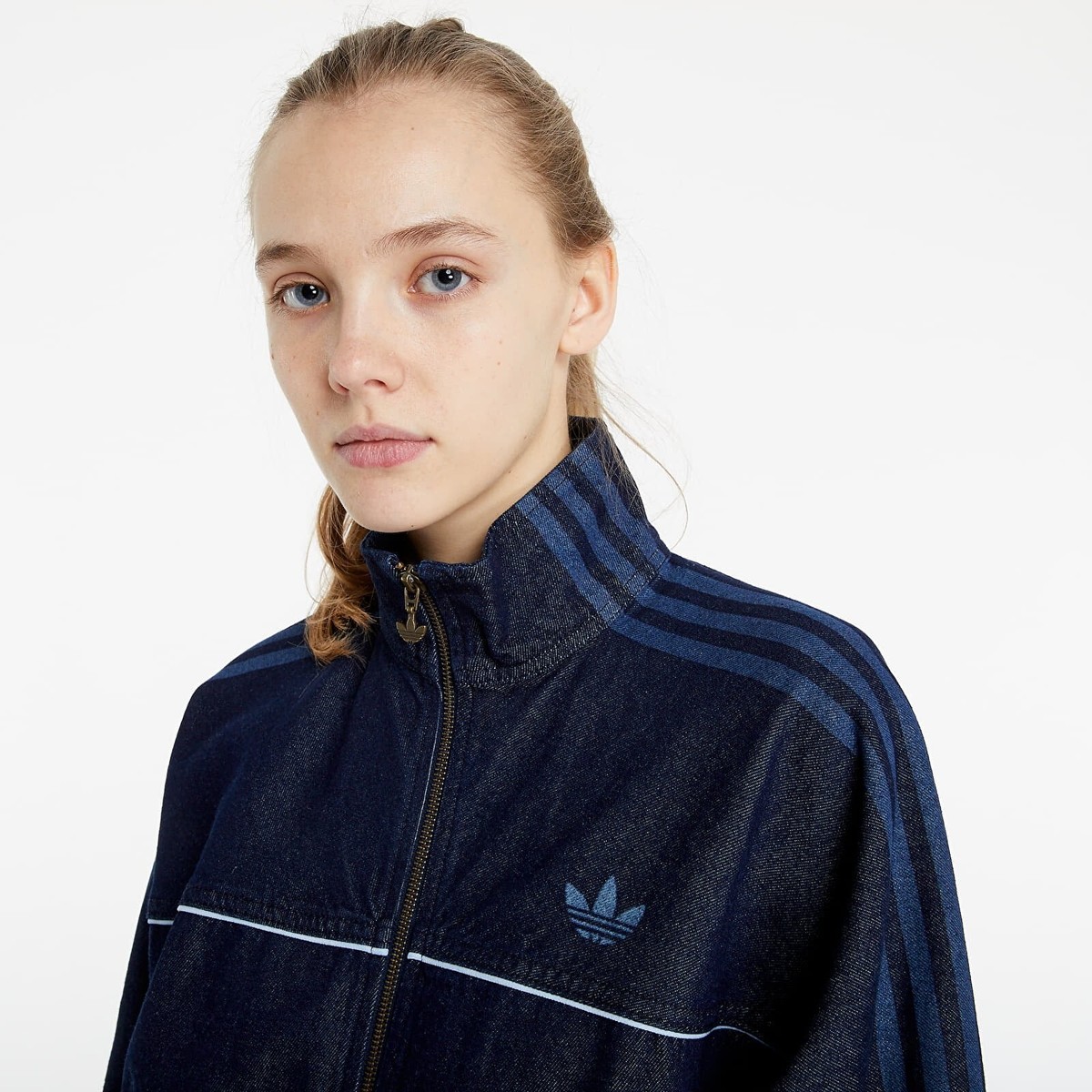 ジャケット・アウター adidas japona denim track jacket Adidas Originals Womens Denim Japona Navy Jacket Size UK 14