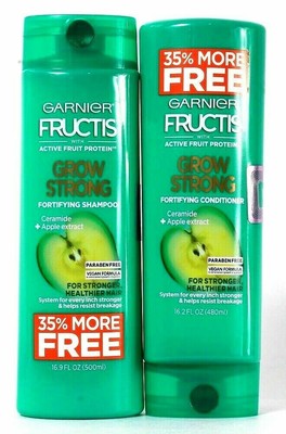 Garnier 16.2 Oz Grow Strong Ceramide Apple Extract Shampoo & Conditioner( lot 2)