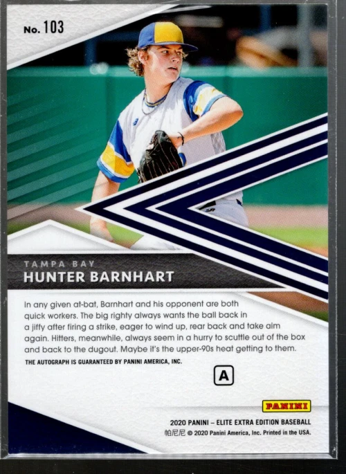 2020 Elite Extra Edition Signatures Prime Numbers #103 Hunter Barnhart Auto /205 - Image 2 of 2