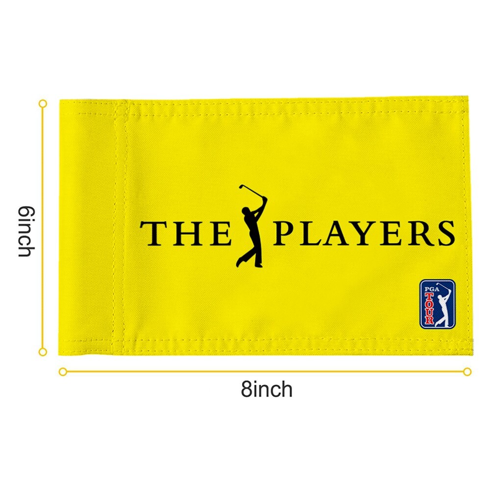 The Players Golf  Pin Flag PGA Tour  Regulation Tube Flag 8x6Inch Yellow