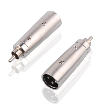 euroharry 2 Stück 3Pol XLR Adapter RCA Cinch Stecker auf XLR-Stecker