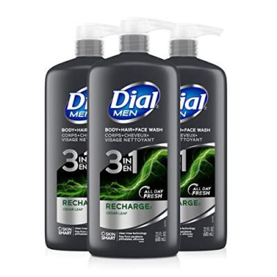 Dial Men 3in1 Body Hair and Face Wash, Recharge, 69 Fl Oz 3-23 fl oz 