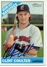 Clint Coulter Brevard County Manatees 2015 Topps Heritage Minors Signed Card