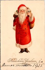 1925 FINNISH Christmas Postcard Slender Santa...