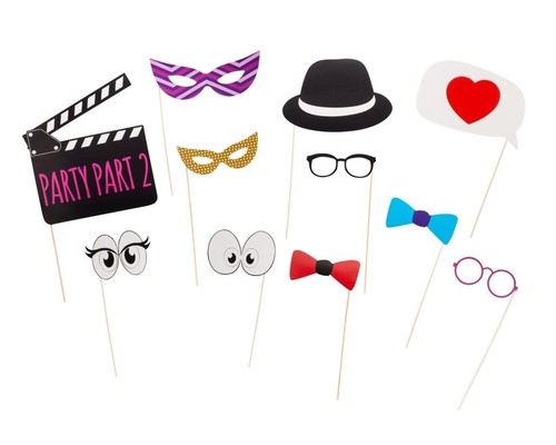 Photo Booth Props Kit 22 Piece Prop Set for Parties Birthdays Weddings Dressup - Picture 3 of 5