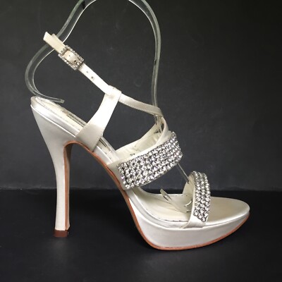 Benjamin Adams MIMI 70 % RABATT Brautschuhe Elfenbein Leder Swarovski Kristall UK 4