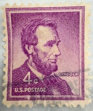 Abraham Lincoln ¢ 4 cent Stamp purple Very Rare !