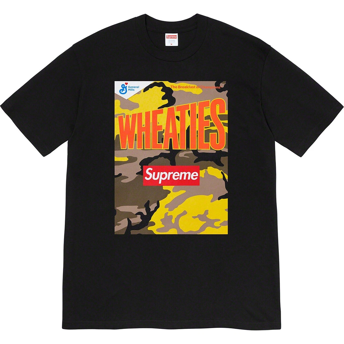 SUPREME WHEATIES TEE SHIRT BOX LOGO NOIR TAILLE MEDIUM