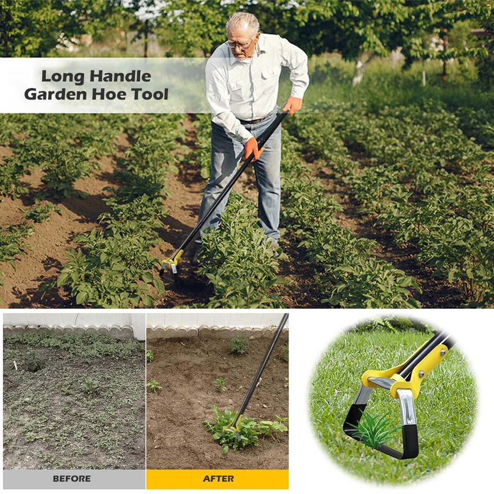 Garden Hoe Tool 47 Inch Stainless Steel Sharp Stirrup Loop Hoe