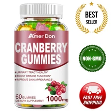 Cranberry Gummies 1000mg - UTI Cystitis, Supports Urinary System & Immune Health