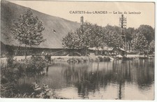 CPA - BELLE ANIMATION avec PECHEURS - CASTETS DES LANDES - LAC DU LAMINOIR