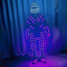LED Robot Multicolor Costume Clothing Robots Suit DJ Traje Party Show Glow