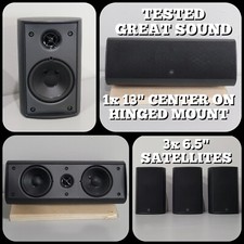 JAMO 6,5" Altoparlante Satellitare Set 3x + Audio Stereo Surround Centrale 13" [NERO]