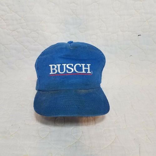 VTG BUSCH BEER HAT BLUE CORDUROY 