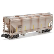 O Gauge ACF 2-Bay Covered Hopper - WEATHERED GRAY - New Item - Free Shipping