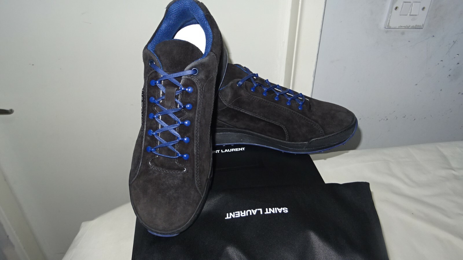 Saint Laurent Made in Italy Sneaker Uomo Jump Low Top Nero Pelle Scamosciata £690