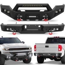 Front or Rear Bumper w/Winch Plate &LED Light For Chevy Silverado 1500 2016-2018