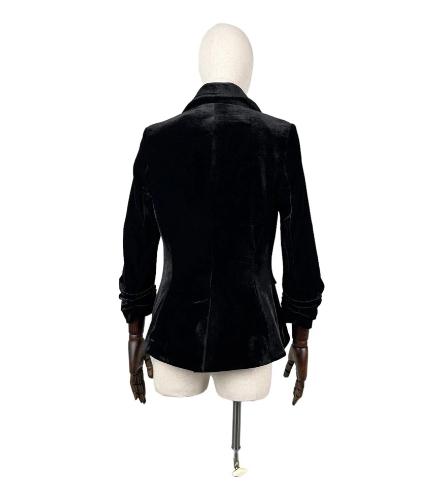 DOLCE & GABBANA Corduroy Wool Blazer Jacket Women's One Button Black Size S - Image 3 of 4