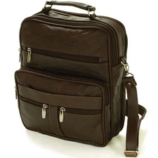 Leather Travel Bag Multipurpose Organizer Handbag Adjustable Strap Camera Tote