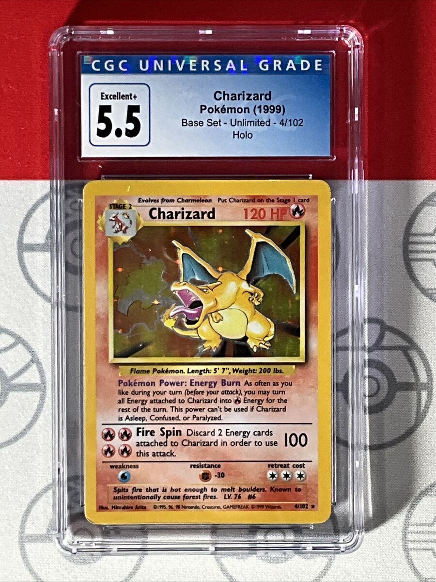 CGC 5.5 1999 POKEMON TCG CHARIZARD Base Set Unlimited 4 PSA CGC 5.5 1999 POKEMON TCG CHARIZARD Base Set Unlimited 4 PSA