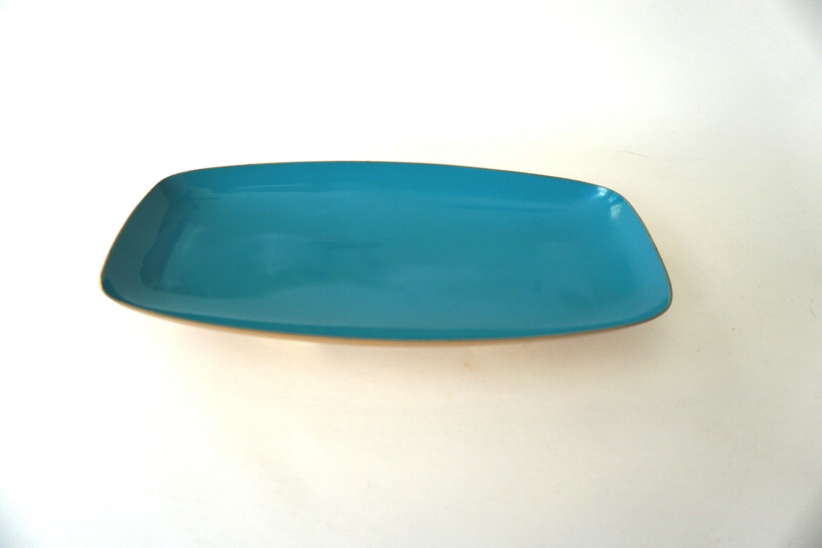 Vintage Gorham Giftware Tray L858 Turquoise Enamel 8.25" L 4.25" W