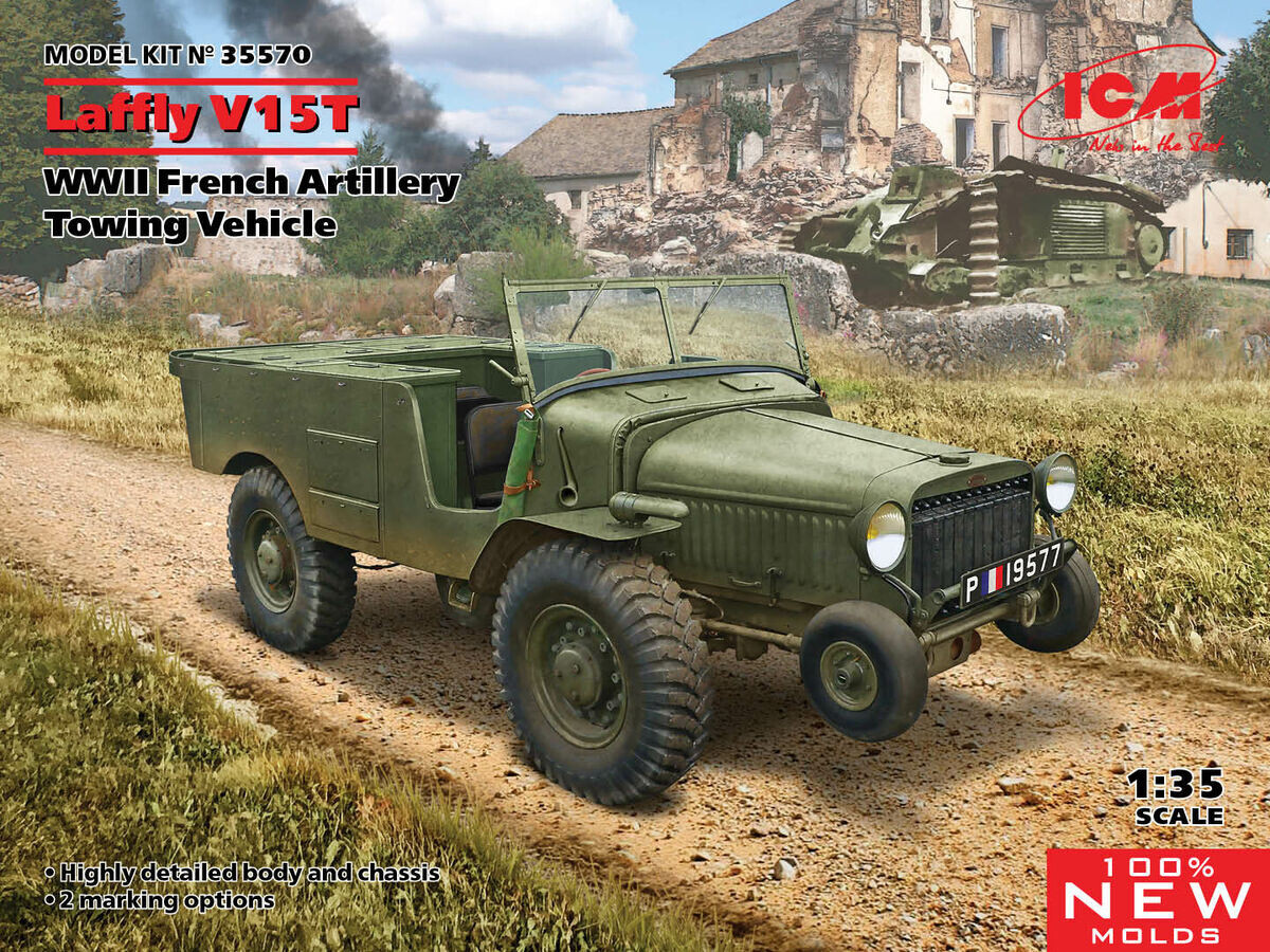 Maquette Laffly V15T ICM 1/35 pour diorama militaire français de 1940, kit plastique à assembler