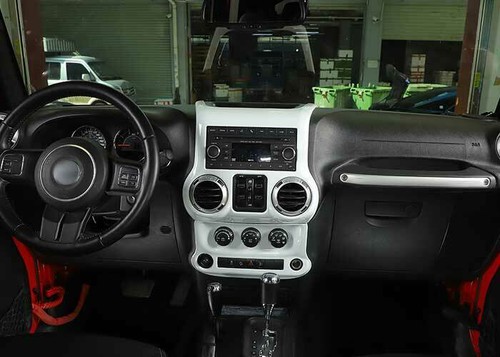 Center Console & A/C Switch Panel Trim Cover For 2011-17 Jeep Wrangler JK White - Picture 5 of 11