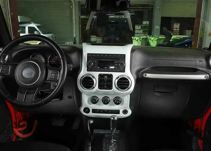 For Jeep Wrangler JK JKU 11-17 White Center Console AC Volume Switch Panel Trim Foto 4 de 4