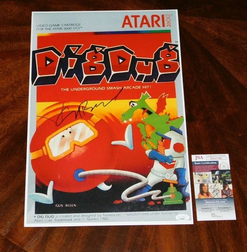 RARE NOLAN BUSHNELL ATARI FOUNDER SIGNED 12X18 DIG DUG POSTER JSA COA!!! - 第 1/2 張圖片