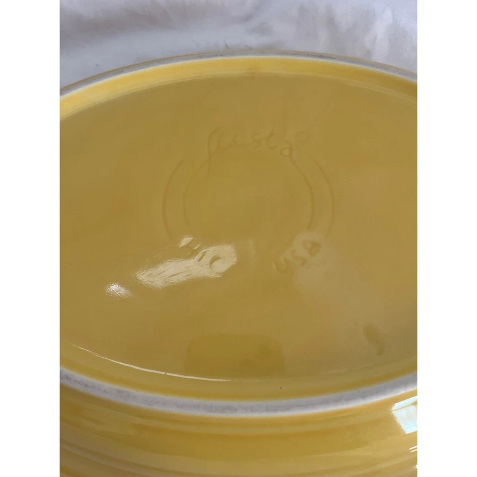 "Plato ovalado vintage Fiesta amarillo 13,75"" Homer Laughlin EE. UU. - 1936-69" Foto 4 de 4