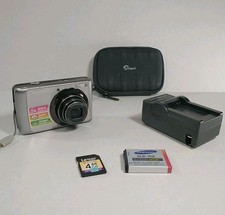 Samsung SL502 12.2MP Digital Camera Silver SD Card Charger Battery Case Read