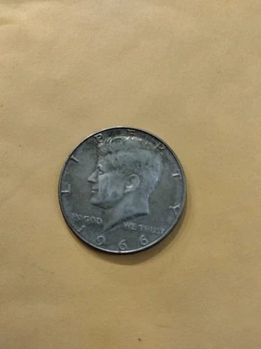 Kennedy 1966 silver half dollar .