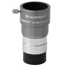Celestron 93326 Omni Barlow Lens, Silver, 2 x 1.25 Inch multi